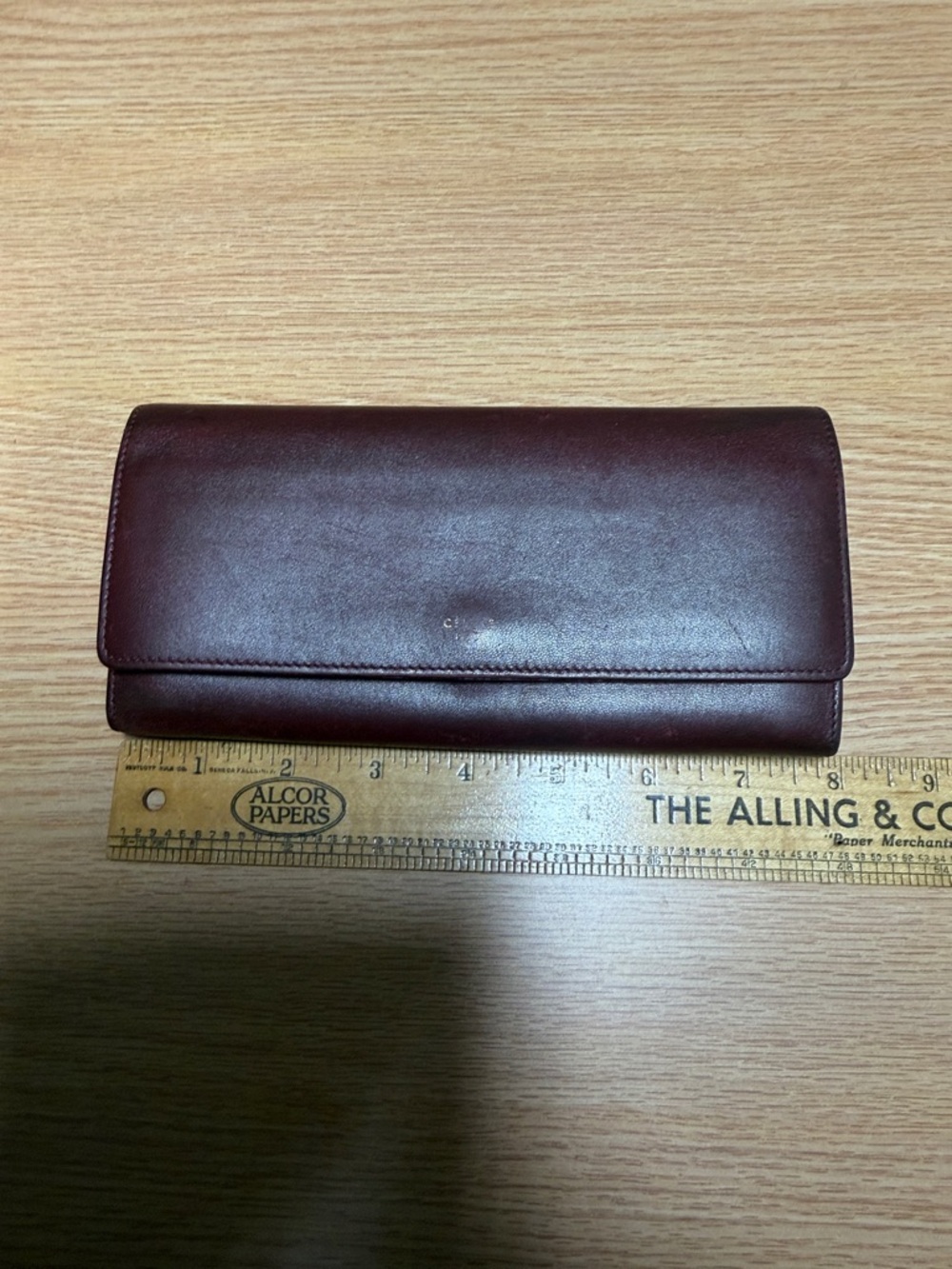 Celine Burgundy Leather Foldover Wallet (authentic) - Picture 12 of 16